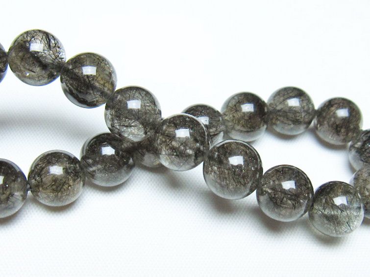 ブラックルチルクォーツ ブレスレット 10mm [t257-8260] 2枚目