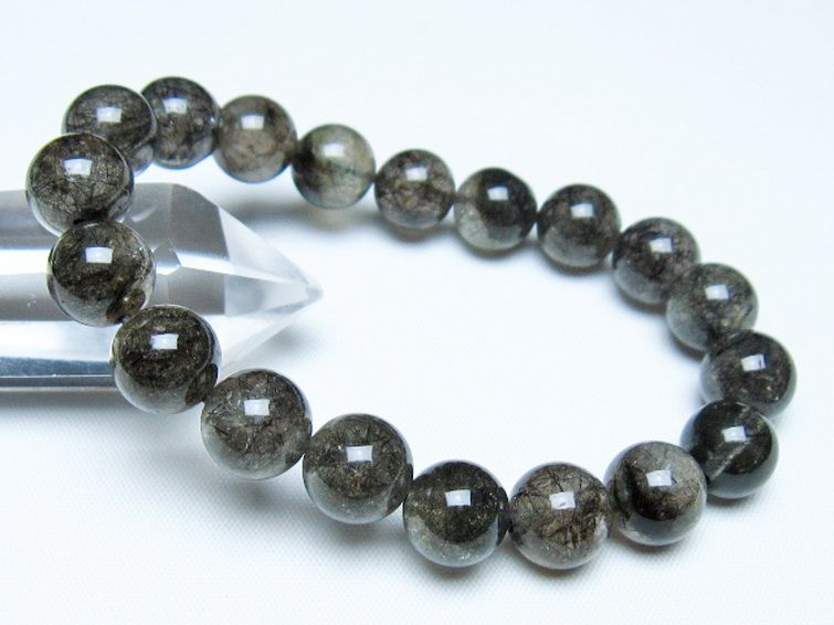 ブラックルチルクォーツ ブレスレット 11mm [t257-8268] 1枚目