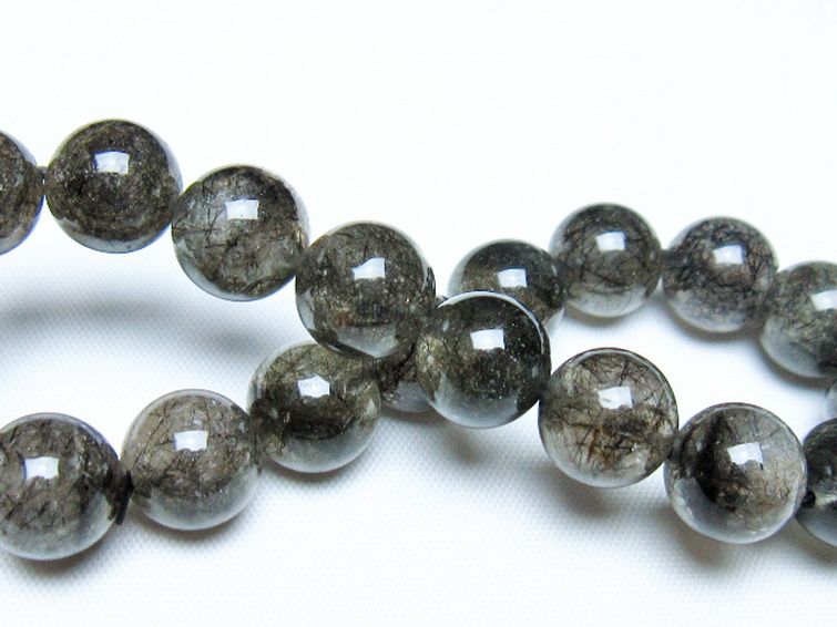 ブラックルチルクォーツ ブレスレット 11mm [t257-8268] 2枚目