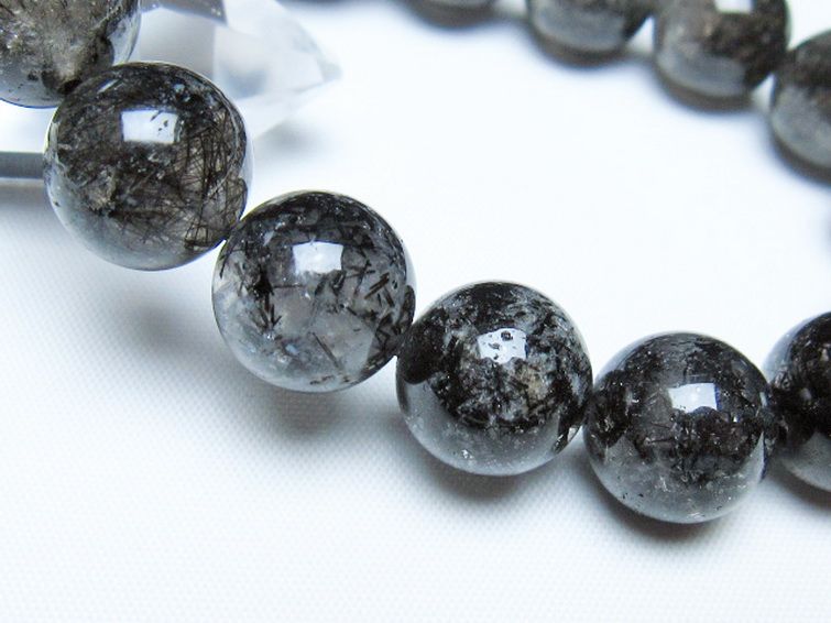 ブラックルチルクォーツ ブレスレット 14mm [t257-8271] 3枚目