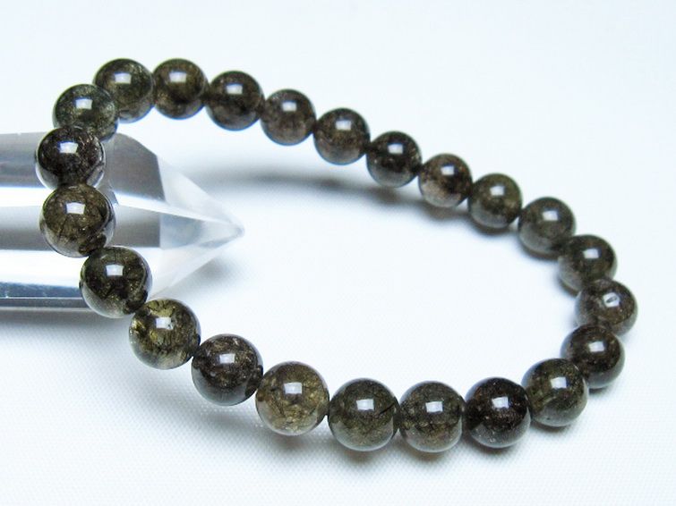 ブラックルチルクォーツ ブレスレット 8mm [t257-8279] 1枚目