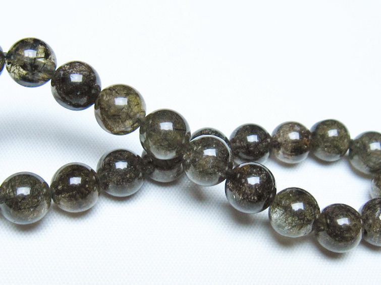 ブラックルチルクォーツ ブレスレット 8mm [t257-8279] 2枚目