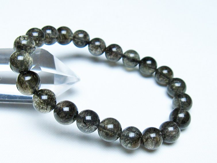 ブラックルチルクォーツ ブレスレット 8mm [t257-8280] 1枚目