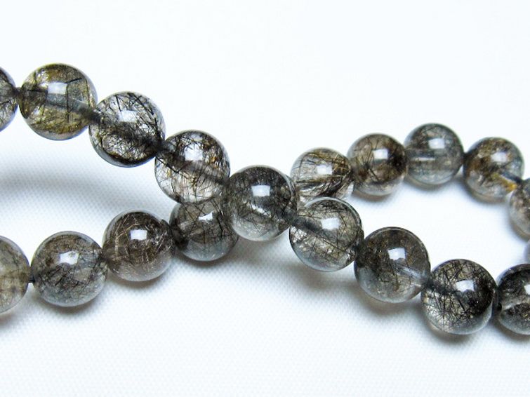 ブラックルチルクォーツ ブレスレット 9mm [t257-8282] 2枚目