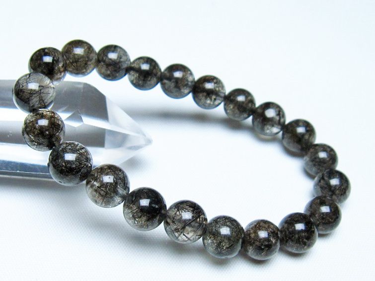 ブラックルチルクォーツ ブレスレット 9mm [t257-8283] 1枚目