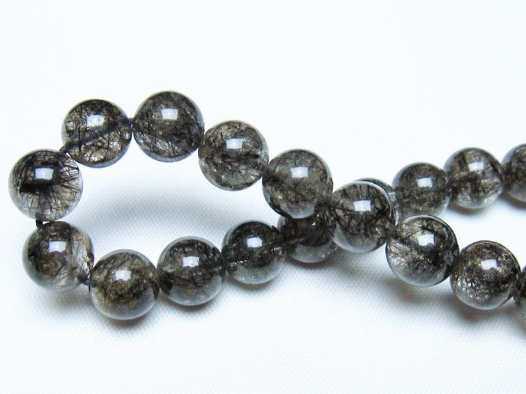 ブラックルチルクォーツ ブレスレット 9mm [t257-8283] 2枚目