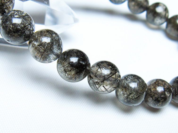 ブラックルチルクォーツ ブレスレット 9mm [t257-8283] 3枚目