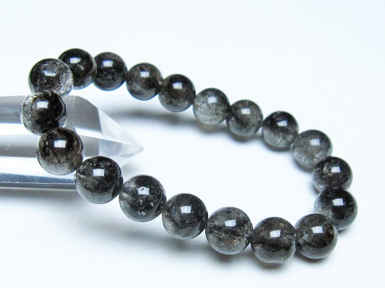 ブラックルチルクォーツ ブレスレット 10mm [t257-8286] 1枚目