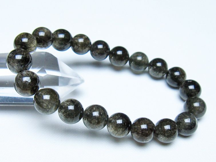 ブラックルチルクォーツ ブレスレット 10mm [t257-8287] 1枚目