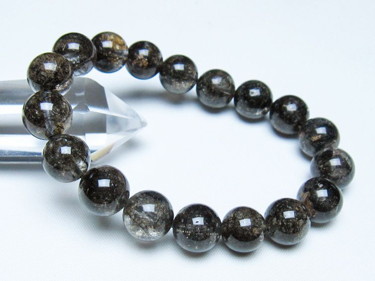 ブラックルチルクォーツ ブレスレット 12mm [t257-8291] 1枚目