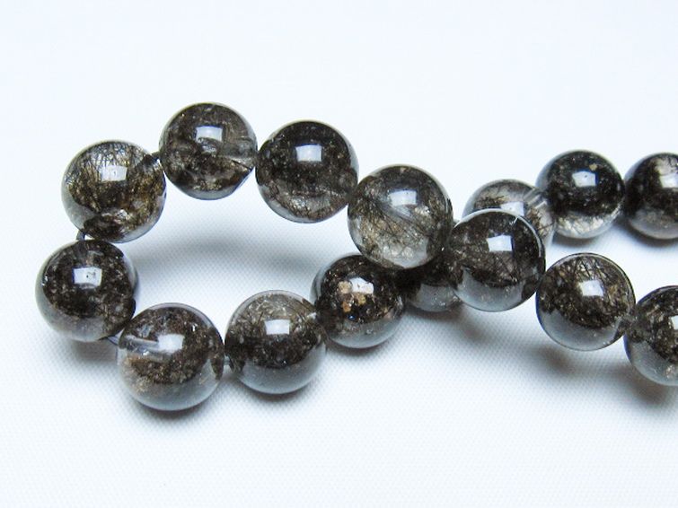 ブラックルチルクォーツ ブレスレット 12mm [t257-8291] 2枚目