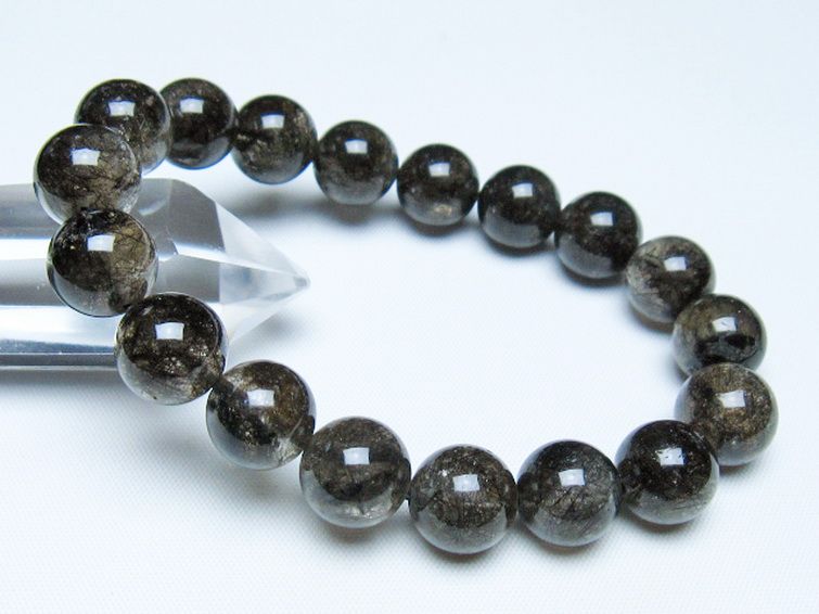 ブラックルチルクォーツ ブレスレット 12mm [t257-8292] 1枚目