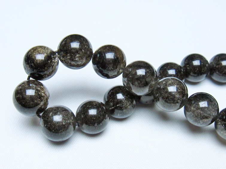 ブラックルチルクォーツ ブレスレット 12mm [t257-8292] 2枚目