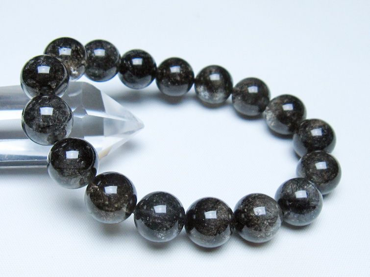 ブラックルチルクォーツ ブレスレット 12mm [t257-8293] 1枚目