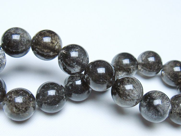 ブラックルチルクォーツ ブレスレット 12mm [t257-8293] 2枚目