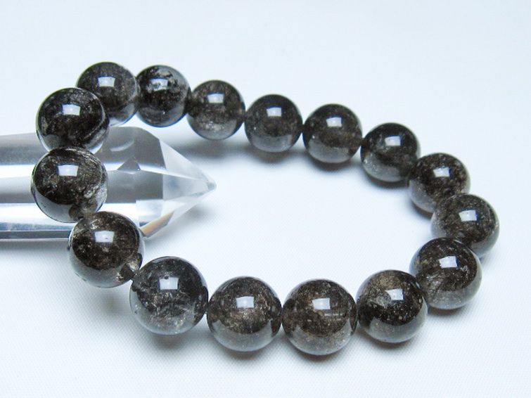 ブラックルチルクォーツ ブレスレット 14mm [t257-8295] 1枚目