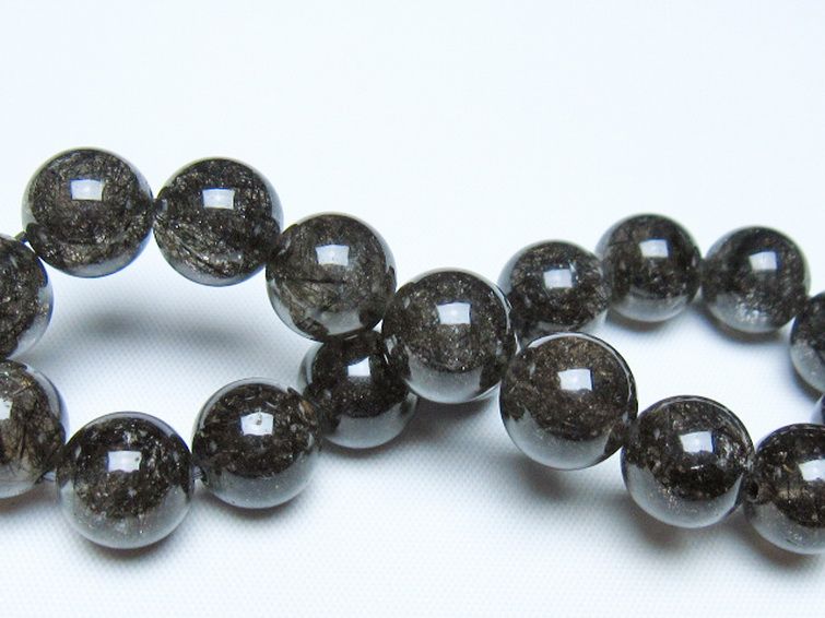 ブラックルチルクォーツ ブレスレット 11mm [t257-8296] 2枚目