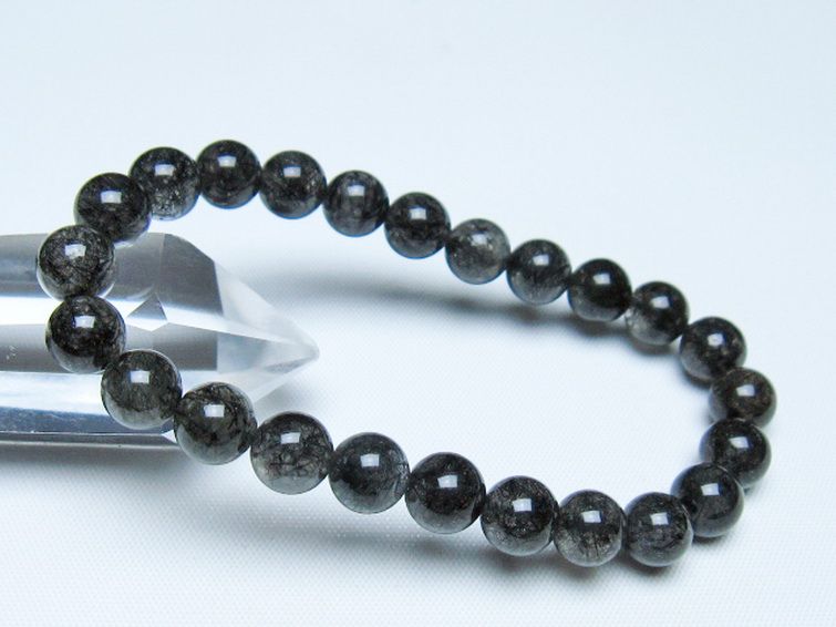 ブラックルチルクォーツ ブレスレット 8mm [t257-8300] 1枚目