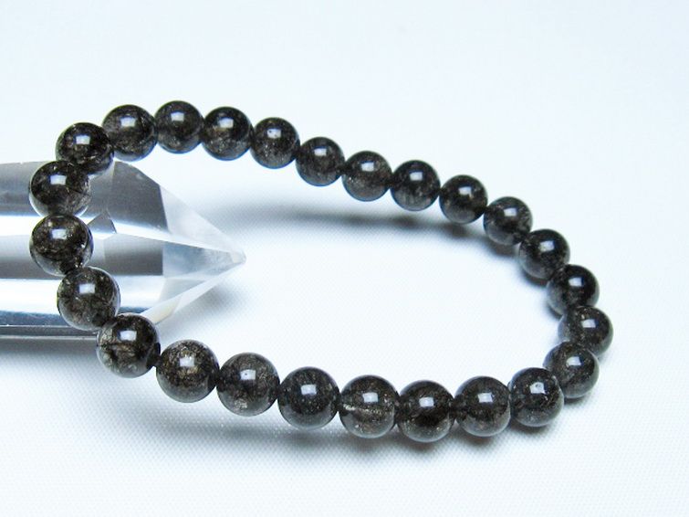 ブラックルチルクォーツ ブレスレット 7mm [t257-8303] 1枚目
