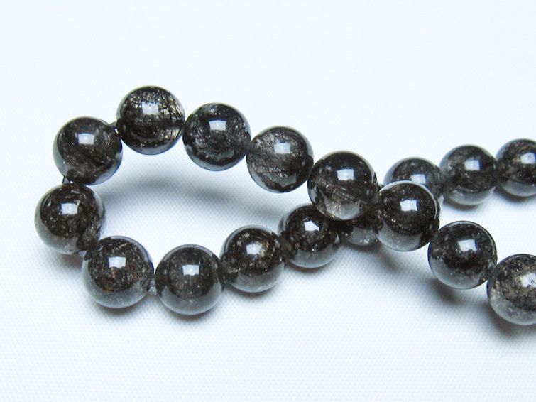 ブラックルチルクォーツ ブレスレット 9mm [t257-8304] 2枚目