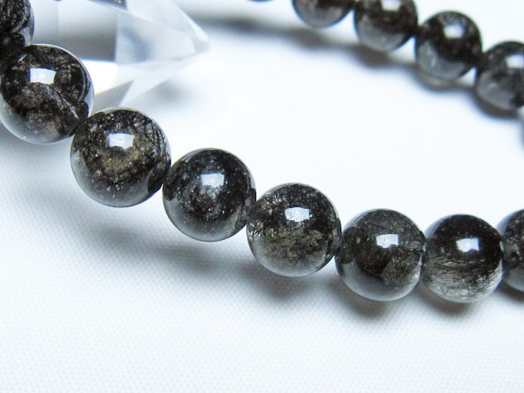 ブラックルチルクォーツ ブレスレット 9mm [t257-8304] 3枚目