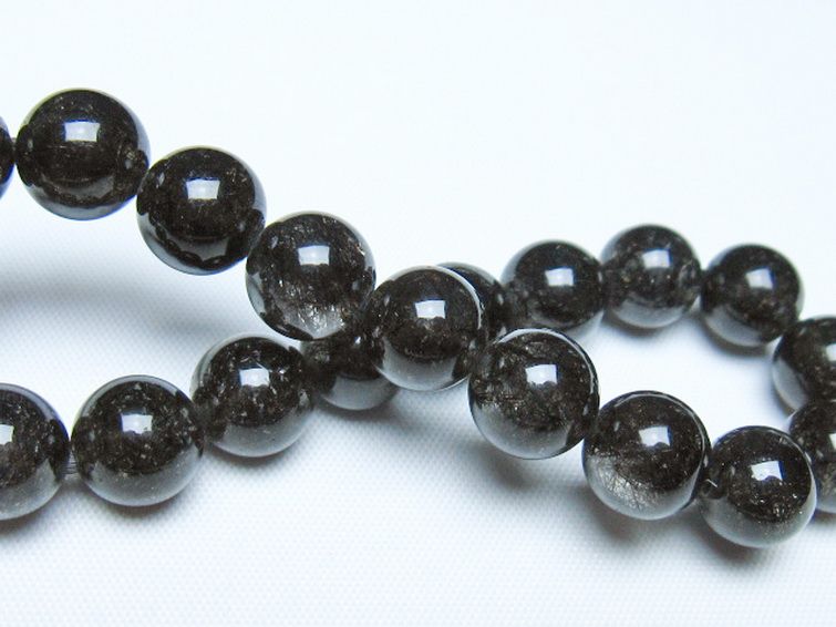 ブラックルチルクォーツ ブレスレット 10mm [t257-8306] 2枚目