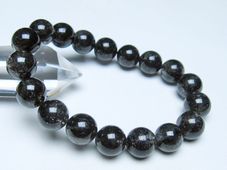 ブラックルチルクォーツ ブレスレット 12mm [t257-8308] 1枚目
