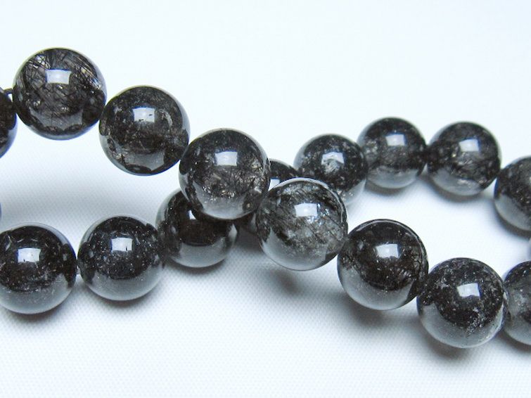 ブラックルチルクォーツ ブレスレット 12mm [t257-8308] 2枚目