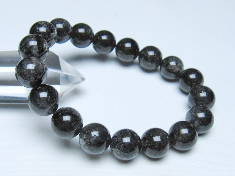 ブラックルチルクォーツ ブレスレット 12mm [t257-8309] 1枚目