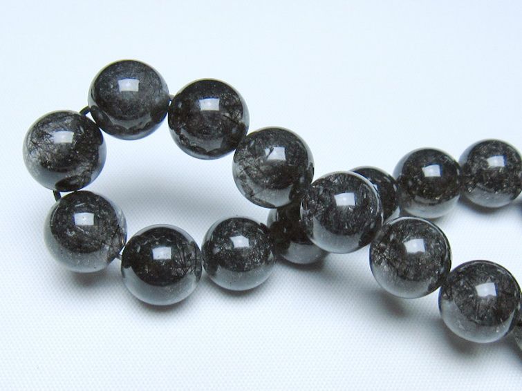 ブラックルチルクォーツ ブレスレット 12mm [t257-8309] 2枚目