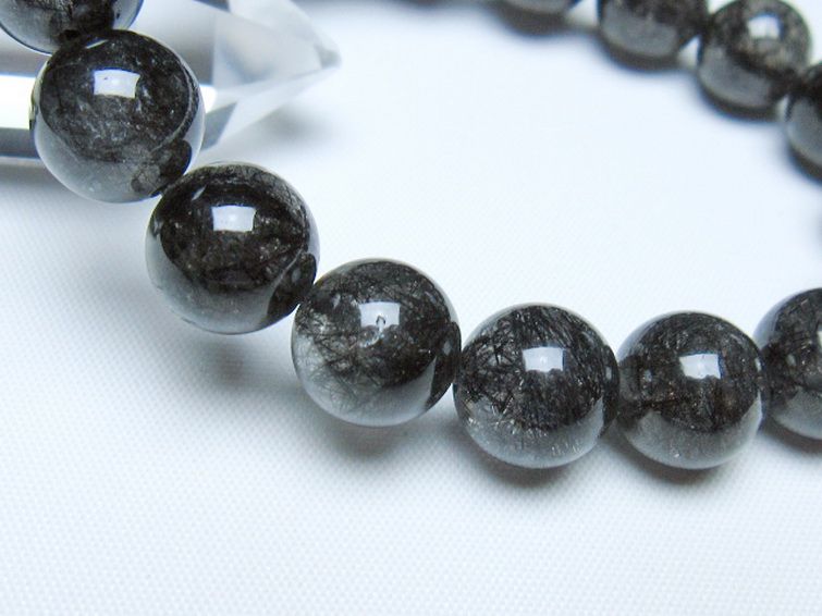 ブラックルチルクォーツ ブレスレット 12mm [t257-8309] 3枚目
