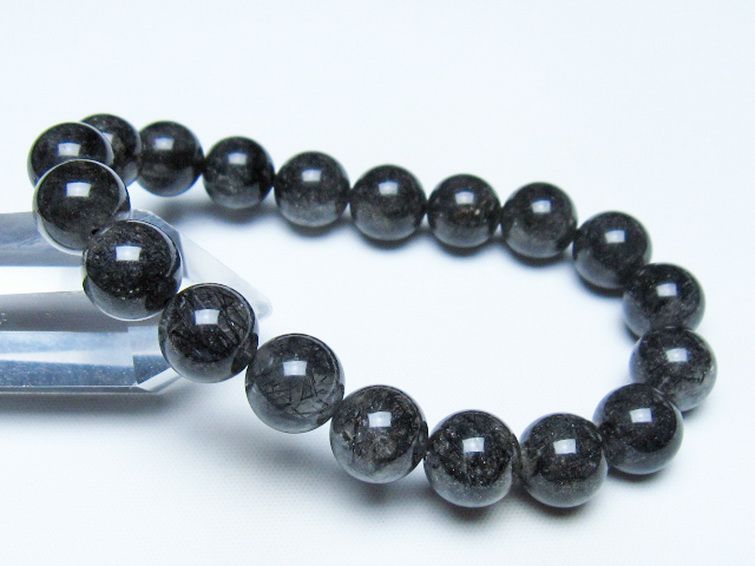 ブラックルチルクォーツ ブレスレット 11mm [t257-8330] 1枚目