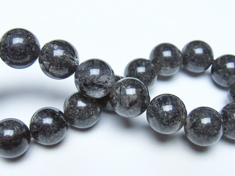 ブラックルチルクォーツ ブレスレット 11mm [t257-8330] 2枚目