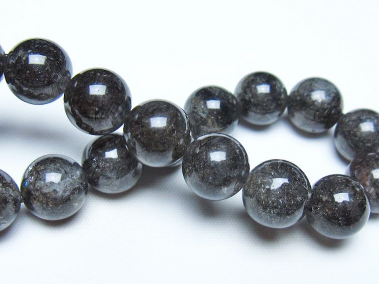 ブラックルチルクォーツ ブレスレット 11mm [t257-8331] 2枚目