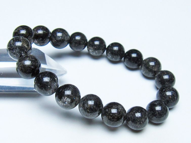 ブラックルチルクォーツ ブレスレット 11mm [t257-8336] 1枚目