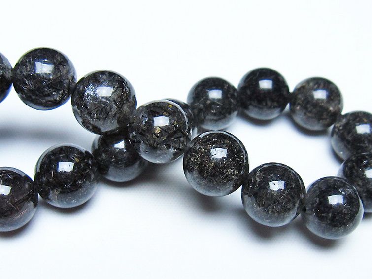 ブラックルチルクォーツ ブレスレット 11mm [t257-8336] 2枚目