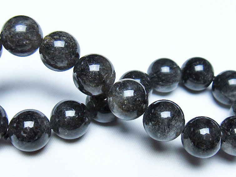ブラックルチルクォーツ ブレスレット 12mm [t257-8338] 2枚目