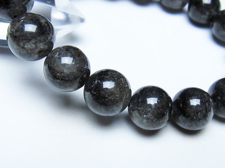 ブラックルチルクォーツ ブレスレット 12mm [t257-8338] 3枚目