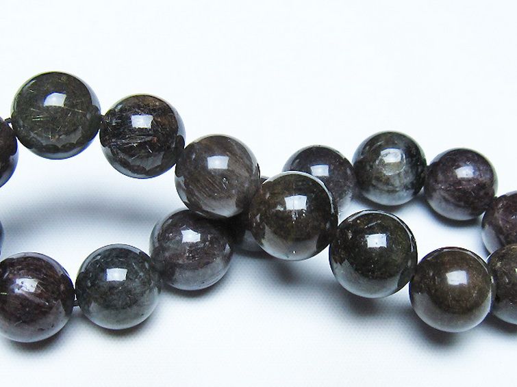 ブラックルチルクォーツ ブレスレット 12mm [t257-8342] 2枚目