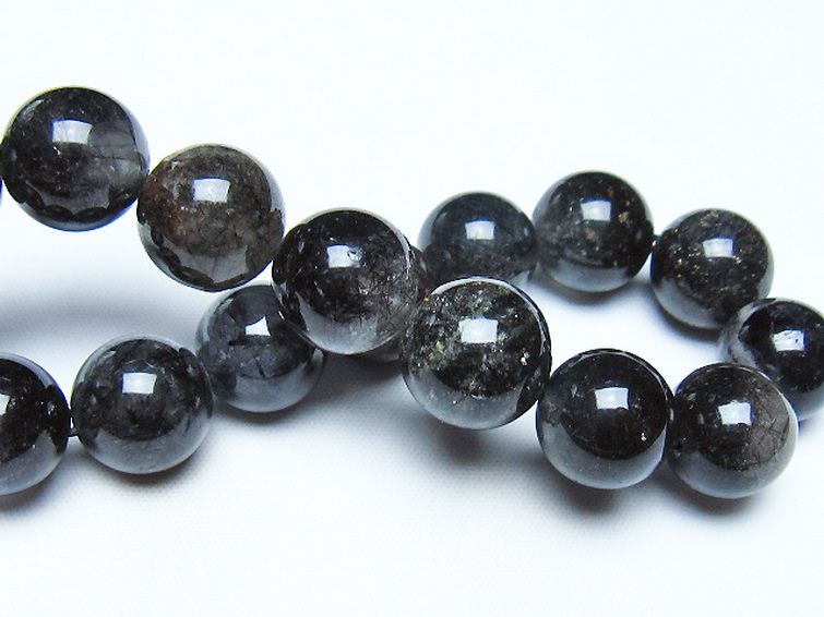 ブラックルチルクォーツ ブレスレット 13mm [t257-8344] 2枚目