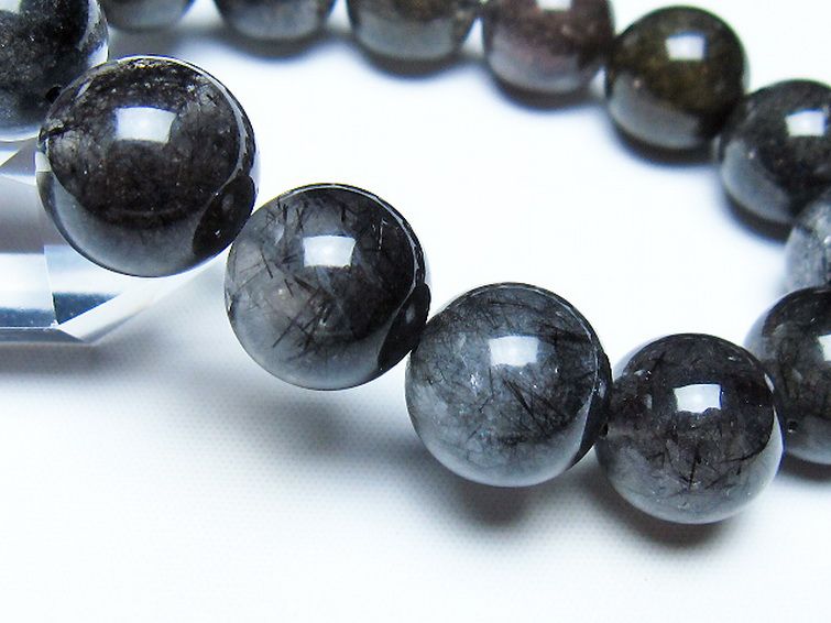 ブラックルチルクォーツ ブレスレット 14mm [t257-8345] 3枚目