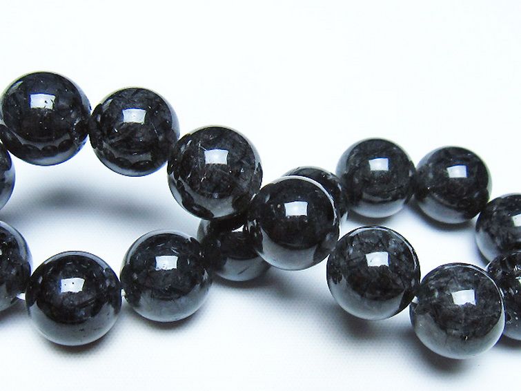 ブラックルチルクォーツ ブレスレット 13mm [t257-8346] 2枚目