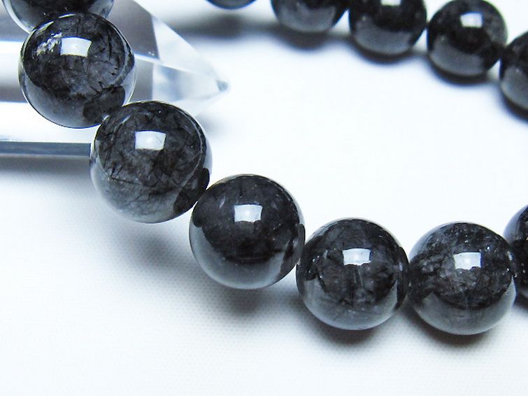 ブラックルチルクォーツ ブレスレット 13mm [t257-8346] 3枚目