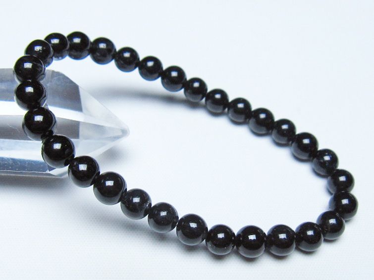 ブラックルチルクォーツ ブレスレット 6mm [t257-8360] 1枚目