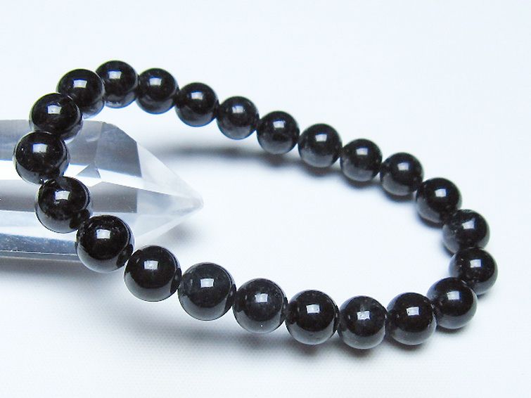 ブラックルチルクォーツ ブレスレット 8mm [t257-8378] 1枚目