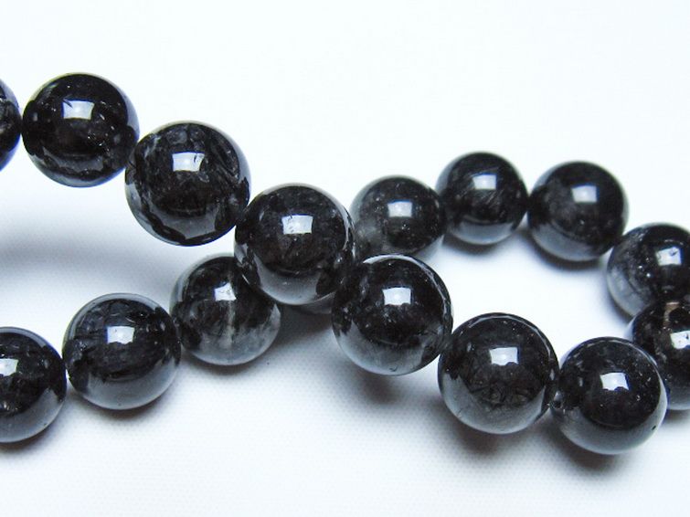 ブラックルチルクォーツ ブレスレット 11mm [t257-8424] 2枚目