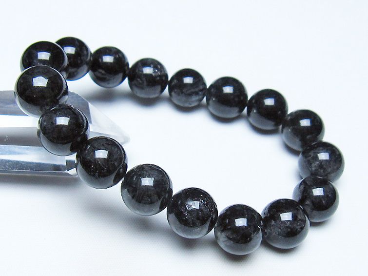 ブラックルチルクォーツ ブレスレット 12mm [t257-8436] 1枚目