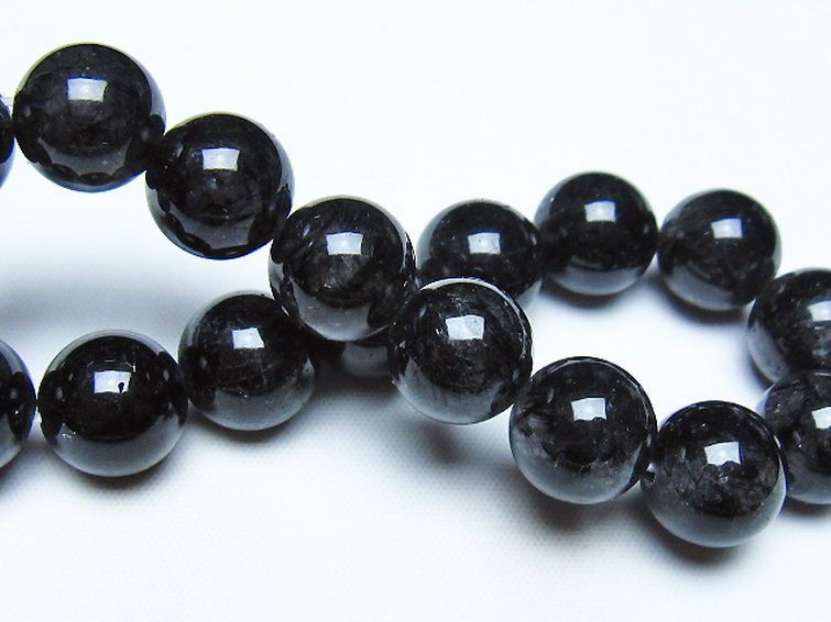 ブラックルチルクォーツ ブレスレット 12mm [t257-8436] 2枚目