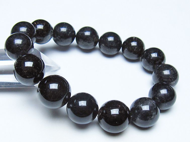 ブラックルチルクォーツ ブレスレット 15mm [t257-8437] 1枚目