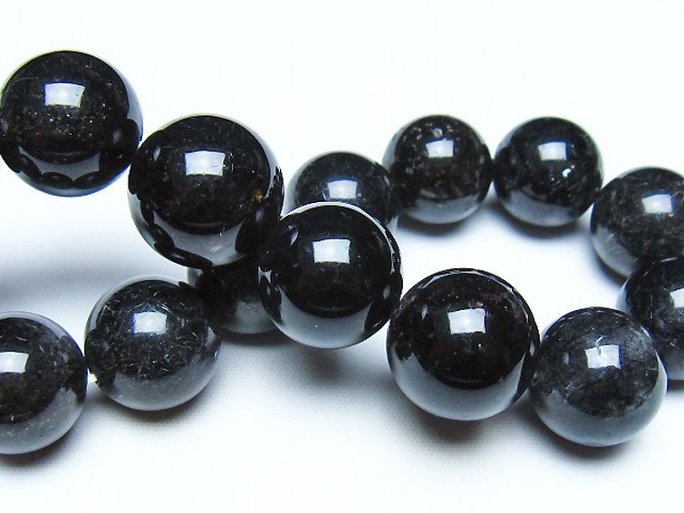 ブラックルチルクォーツ ブレスレット 15mm [t257-8437] 2枚目